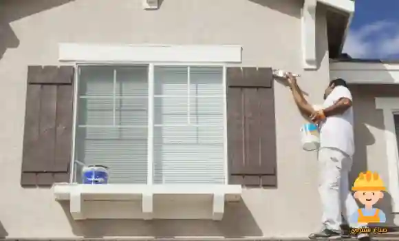 تشطيب دهان خارجي لمبنى سكني بمواد عالية الجودة تعطي مظهر أنيق وتحمل طويل الأمد